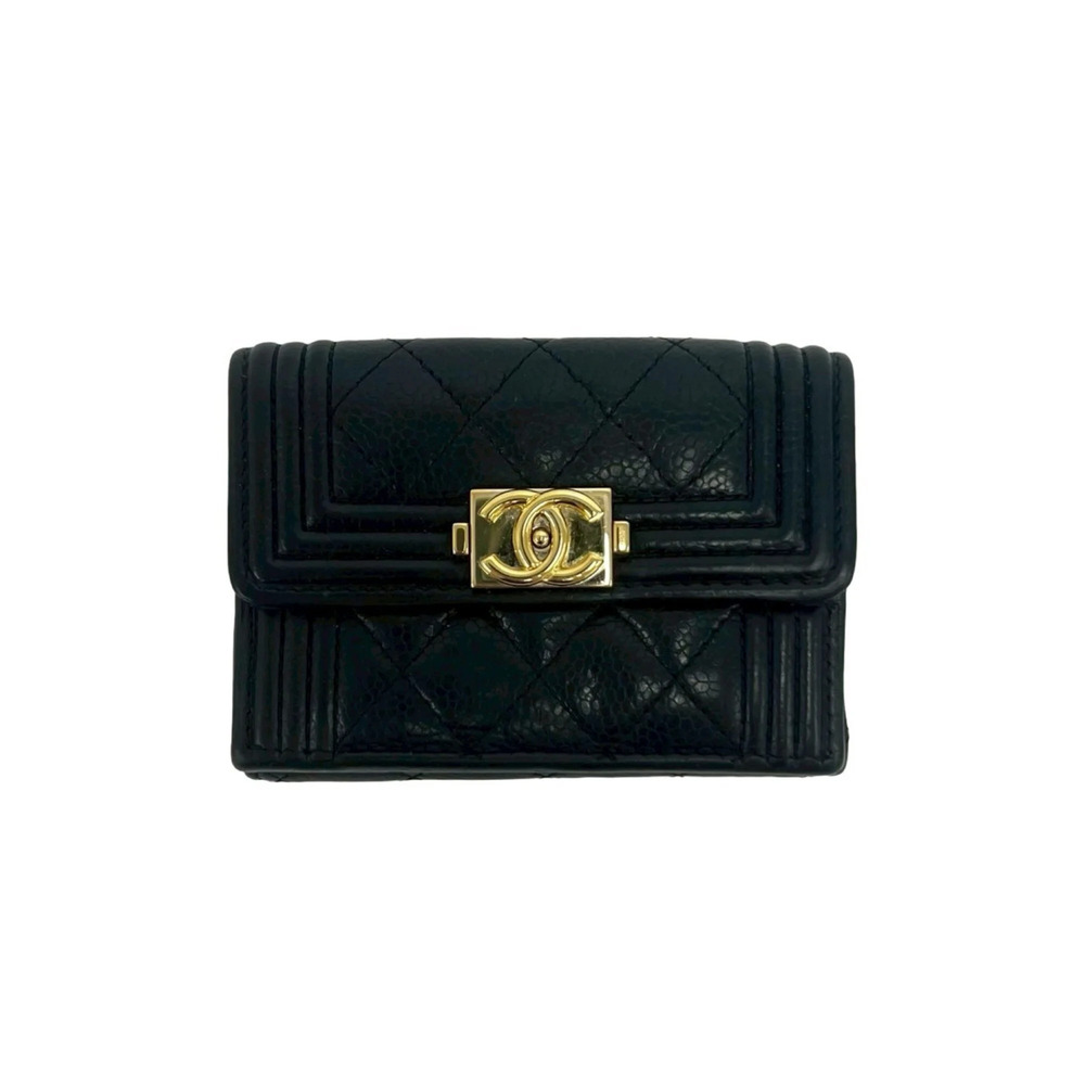 CHANEL Authentic Black Caviar Leather Wallet - Picture 1 of 10
